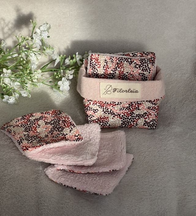 7 Lingettes réutilisables + panière