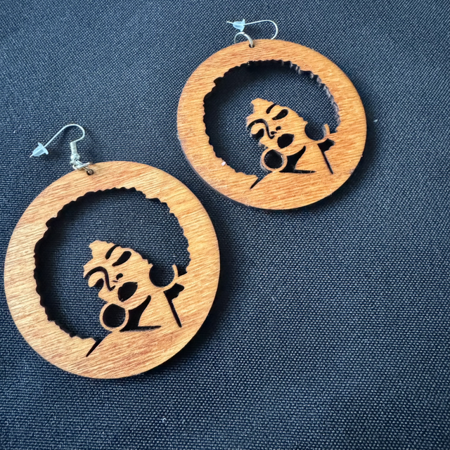 Abstract Afro Earrings 