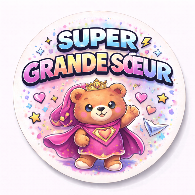 Badge super grande sœur 