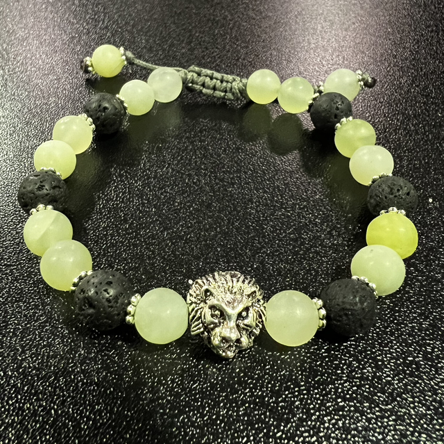 Bracelet sur PARACORD jade mat pierre de lave