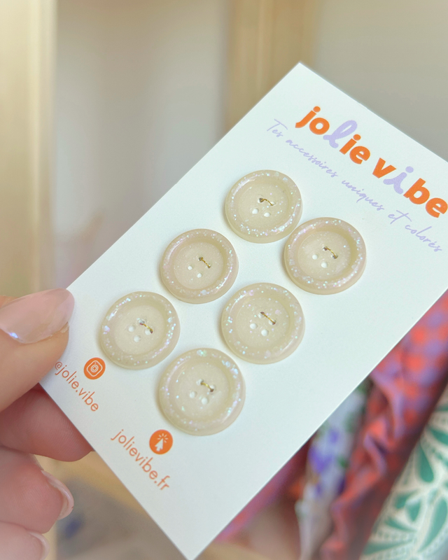 Petits boutons - Blanc nacré