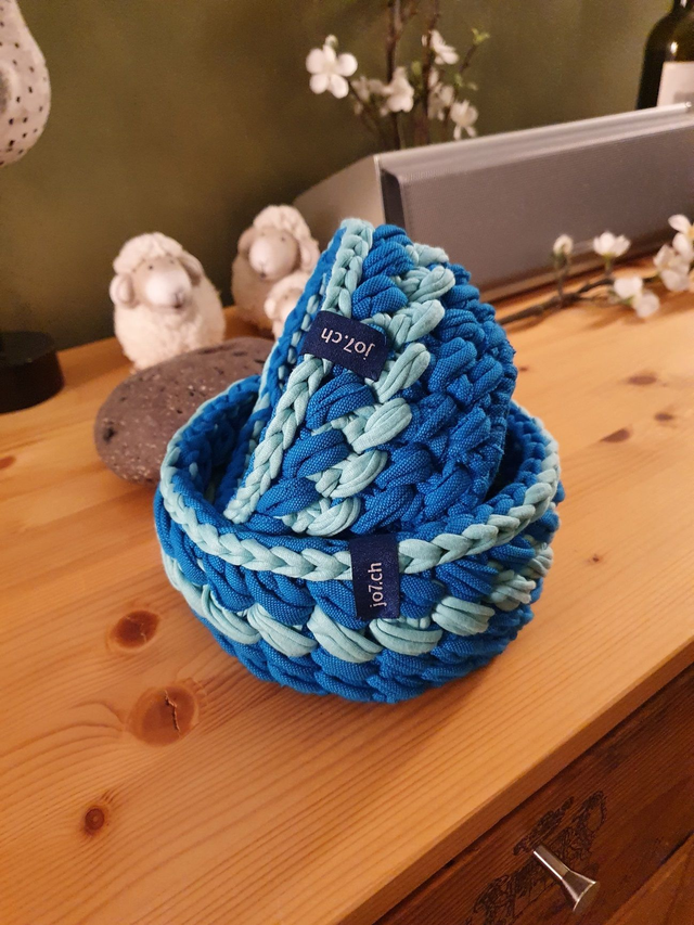 1025 - Korb blau Set 2 Stück
