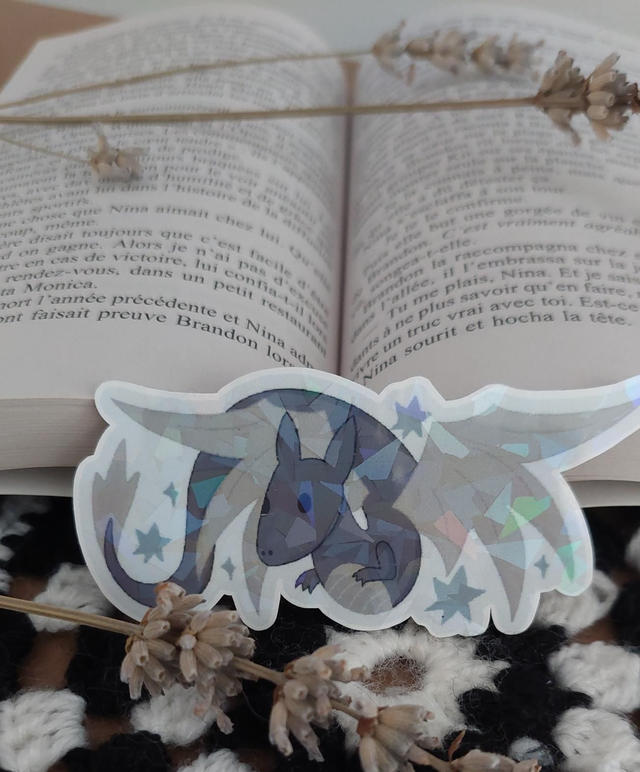 Autocollant dragon noir