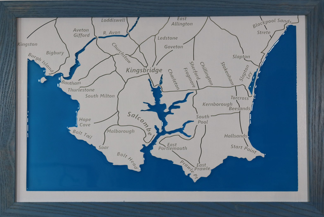 Engraving of the Kingsbridge Estuary, and the coastline from Burgh Island to Blackpool Sands