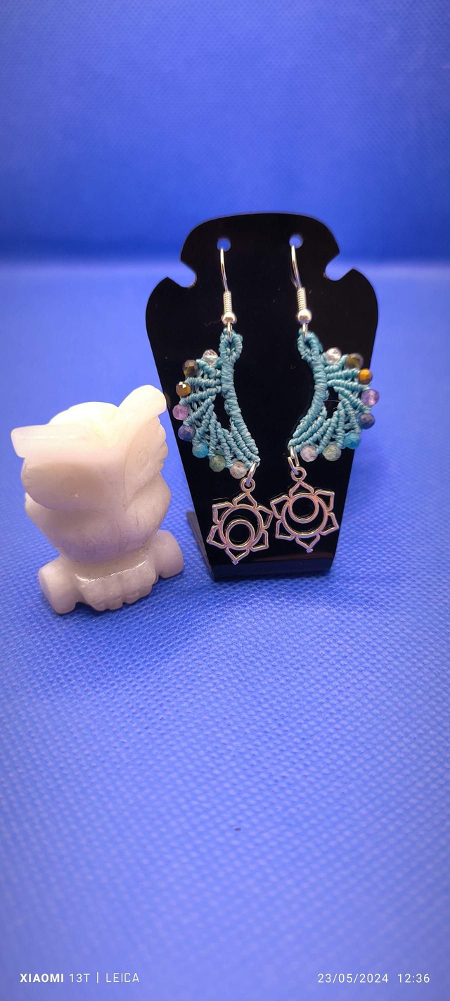 Boucle d'oreille bleue