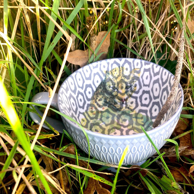 Leopard upcycled ceramics