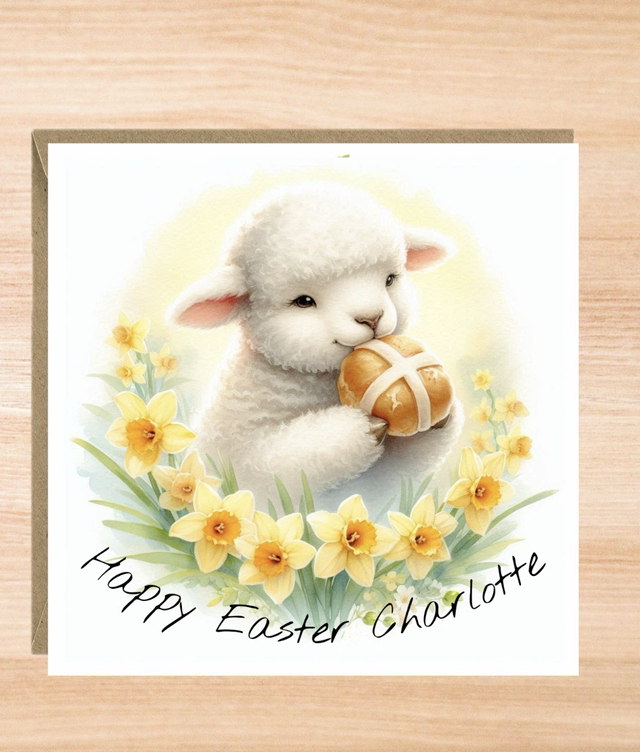 Personalised Lamb Easter Card