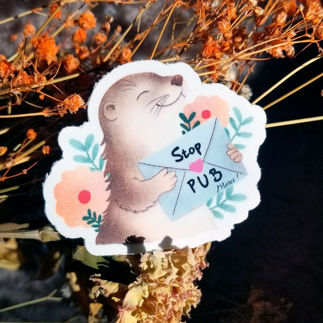 Sticker "Stop pub" loutre