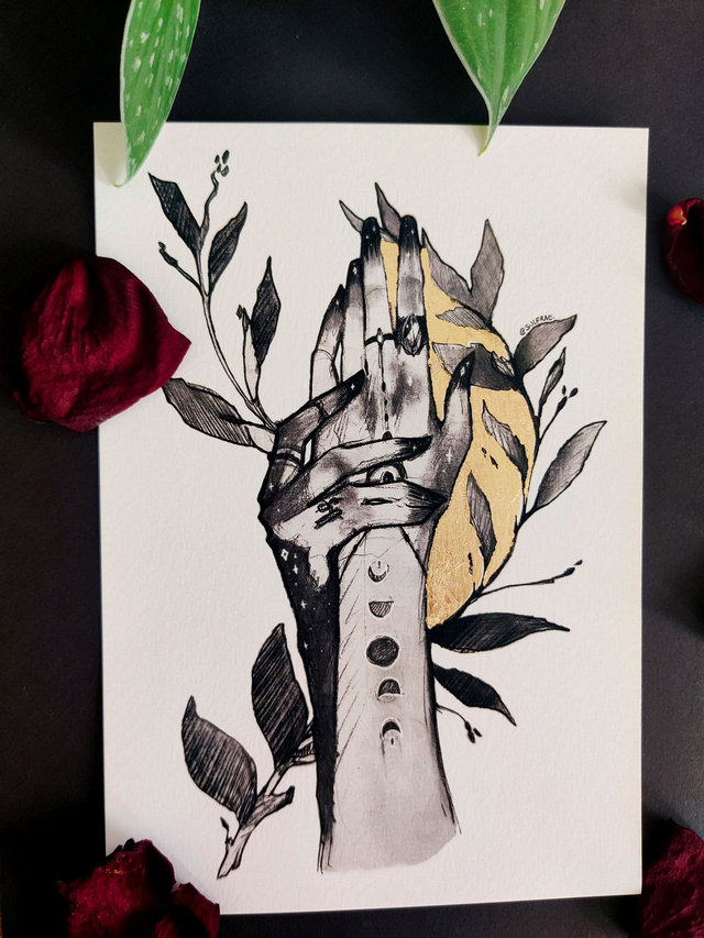 Hands - Real Leaf Gold - A5 