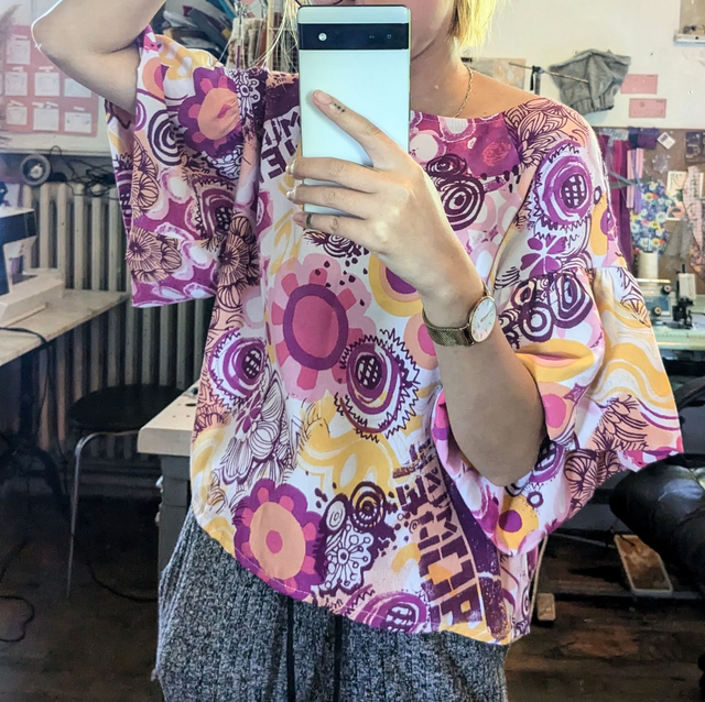 TOP SOLENE Motifs roses S/M