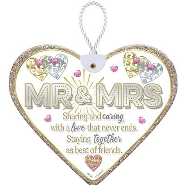Heartfelt Mr &amp; Mrs Ceramic Heart 