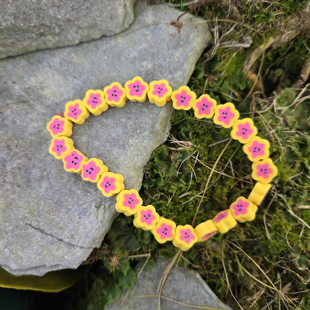 flower polymer clay bracelet
