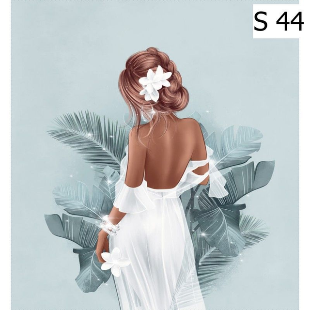 Panneau Femme Chic en Polyester - 48x48cm 