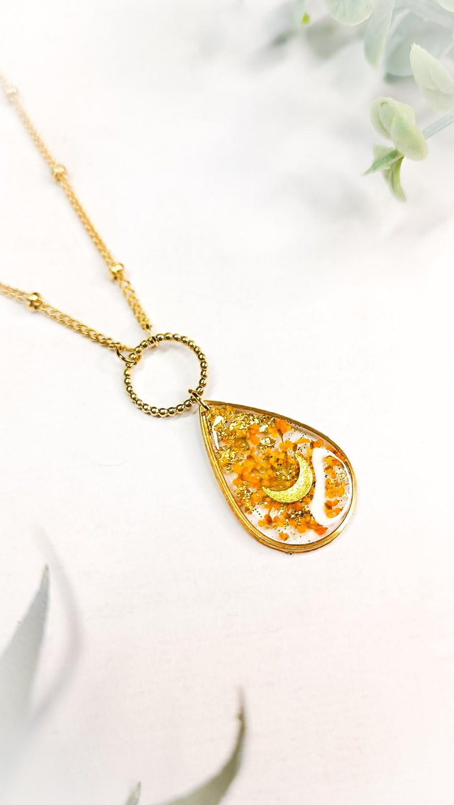 Collier LUNAA - Orange d'automne