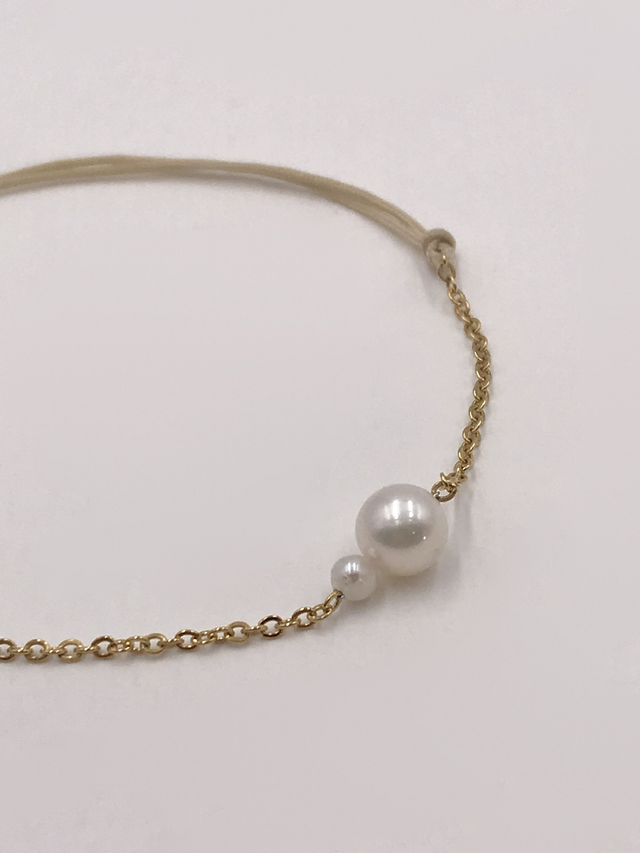 Bracelet fin avec perles de culture