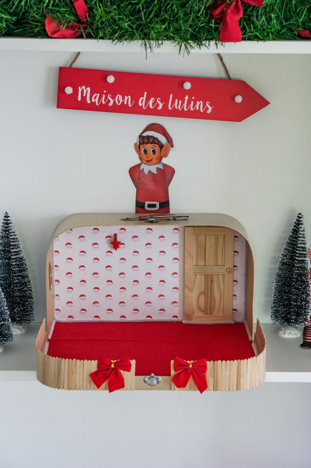 Valise magique - motif têtes de Père Noël