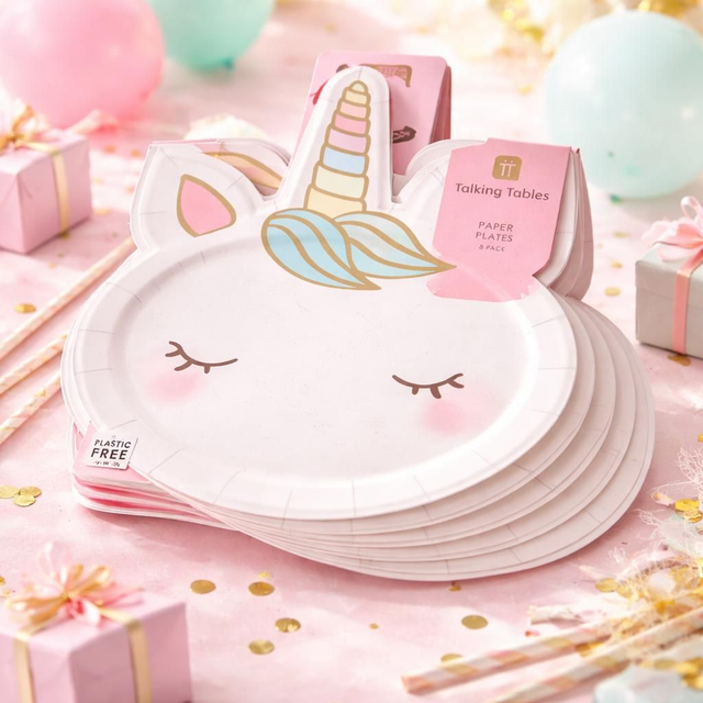 Assiettes Licorne 8 pces 20.5 cm x 21.5cm