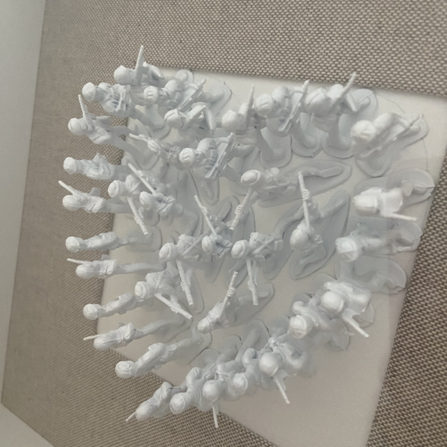 Monochrome 3D Toy Soldier Heart Shadow Box Wall Art (25cm)