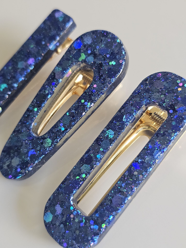 TRIO BARRETTES BLEUES