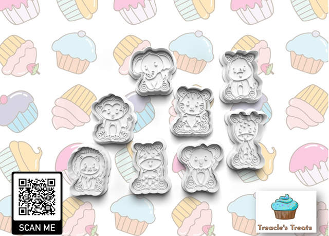 Baby Animals Theme Fondant/cookie stamps with cutters
