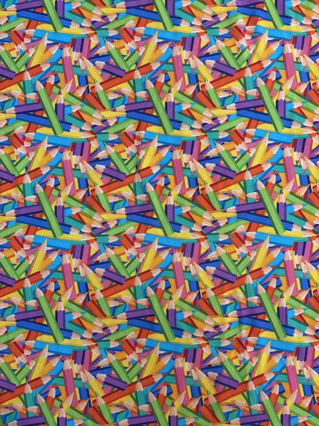 Rainbow Pencils Cotton Jersey