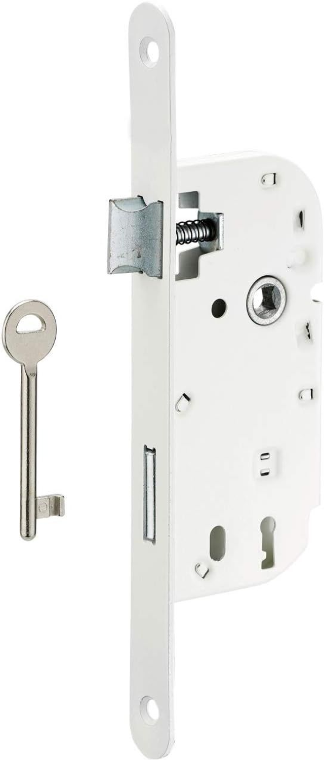 Serrurerie de Picardie 00800102 Serrure encastrable pêne dormant 1/2 tour réversible V/BR 1 clé