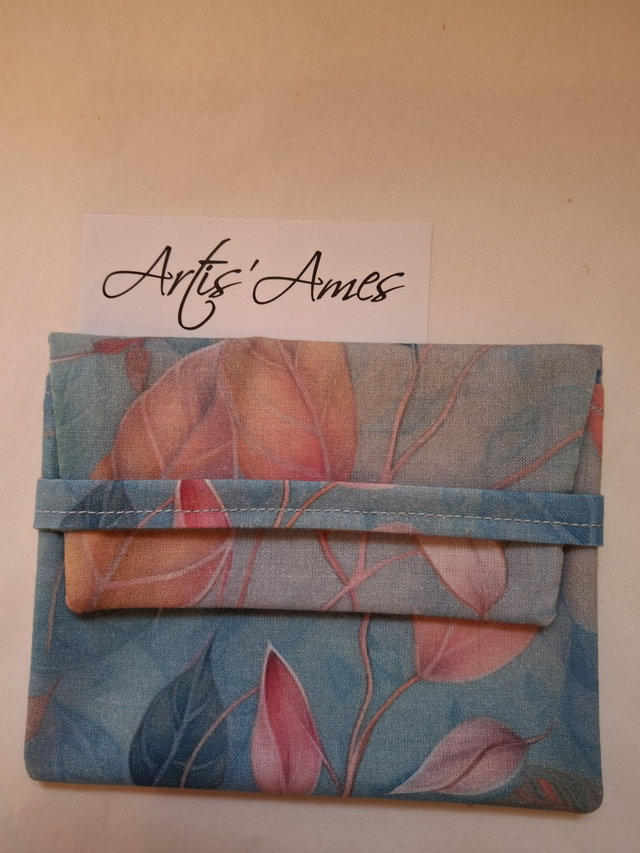 Etui à savon Feuilles pastels rose et bleu
