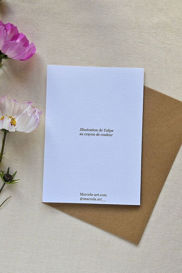 Carte au crayon de couleur - Tulipe