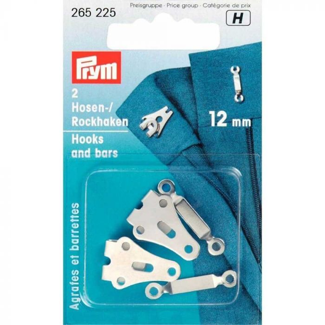 Prym Broek- en rokhaken met staven 12mm zilver - 265225