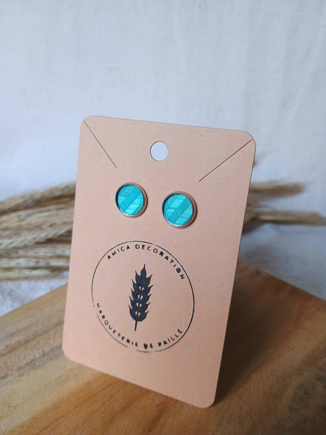 Boucles d'oreilles CLOUS Chevron Turquoise