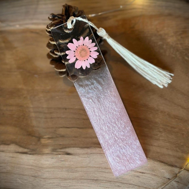 Marque-page - Douce camomille rose