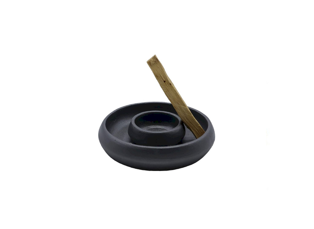 Brûleur Palo Santo Terre Cuite Design Noir 9cm