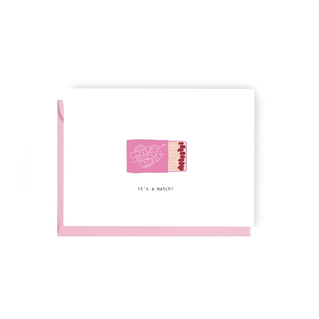 It&#039;s a Match - Illustrated Wedding Card 