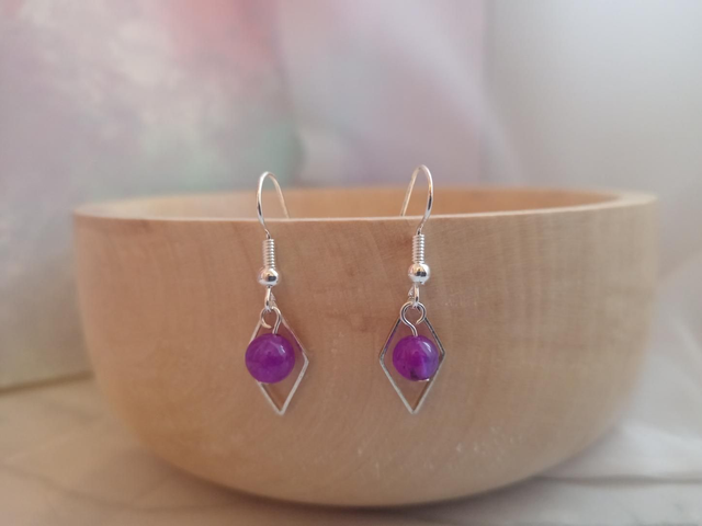 Purple dyed Jade earrings 