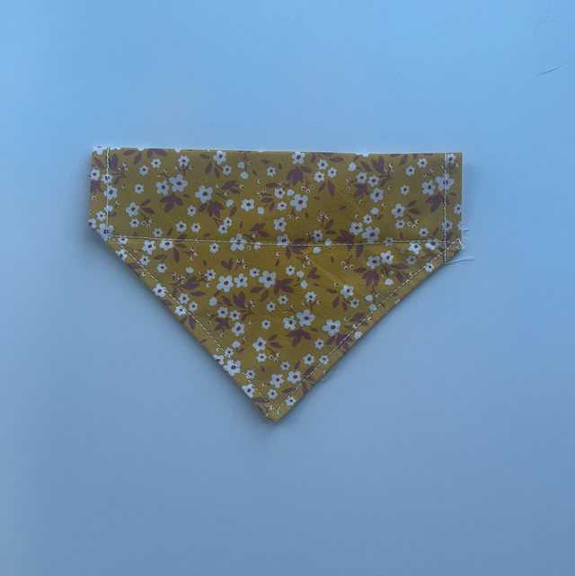 Dog bandanna yellow flowers small size only 