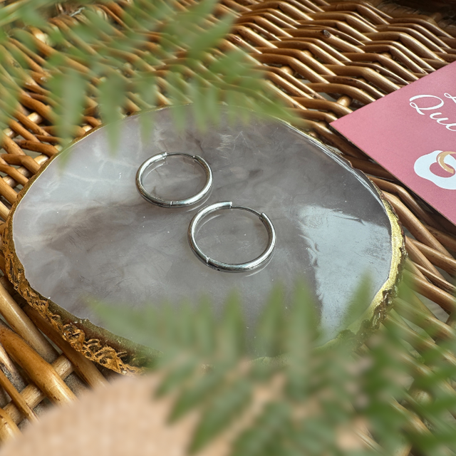 Créoles argentées - Rondes 20 mm