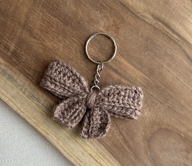 Porte clé noeud marron 