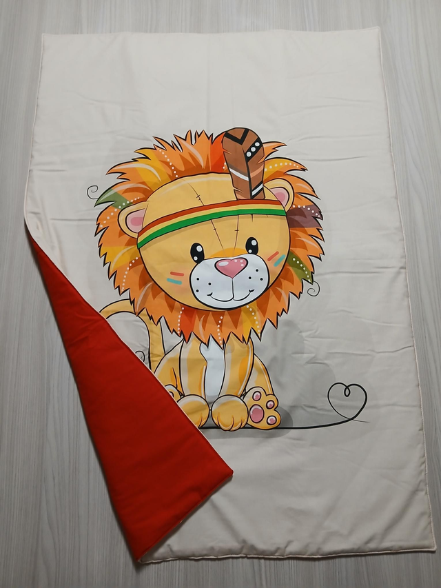 Couverture lion indien rouge
