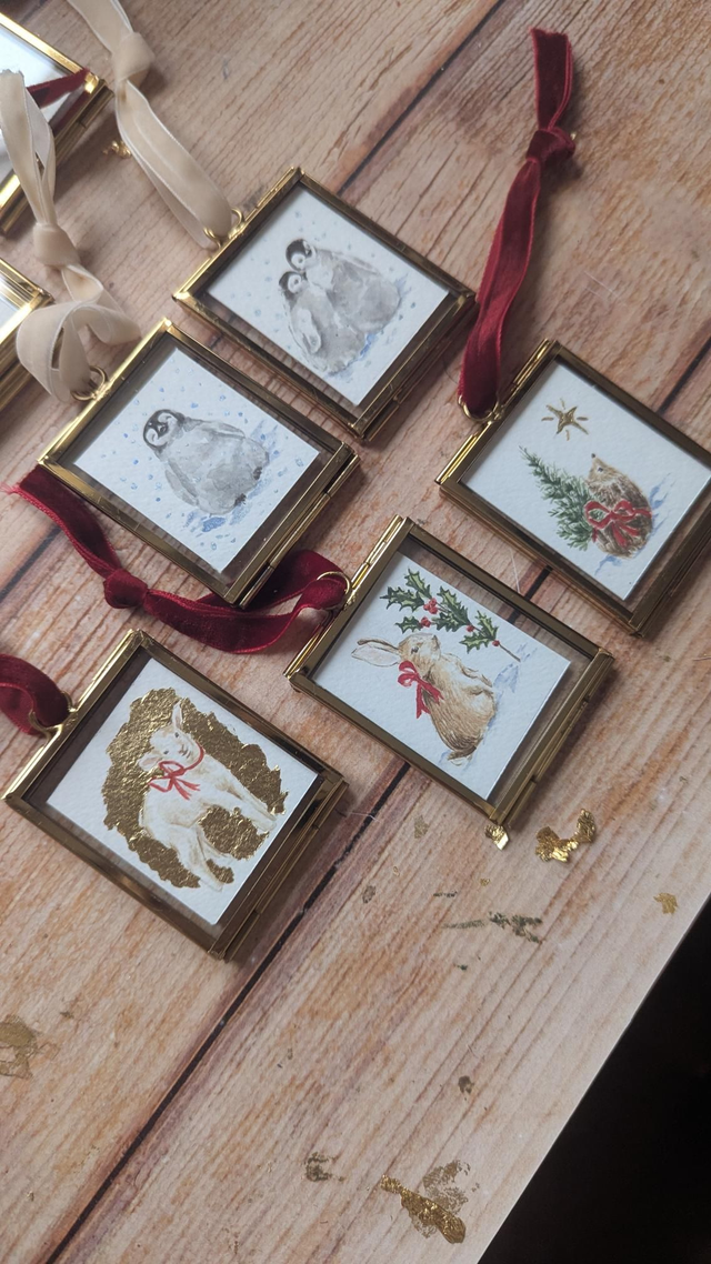 Mini cadre - Animaux de Noël 