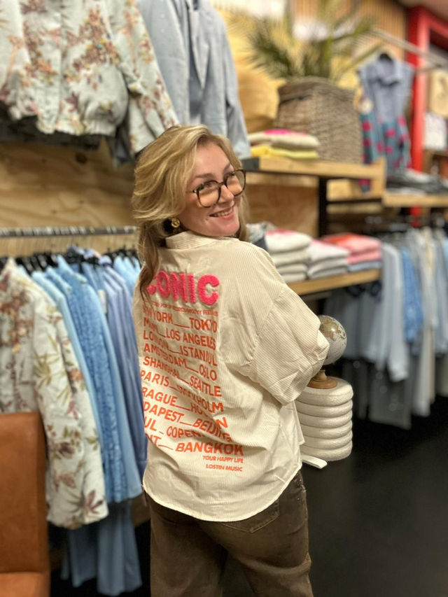 Blouse iconic - zand