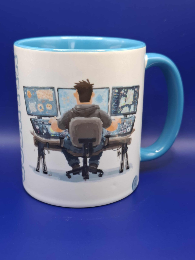 Mug bleu personnalisable