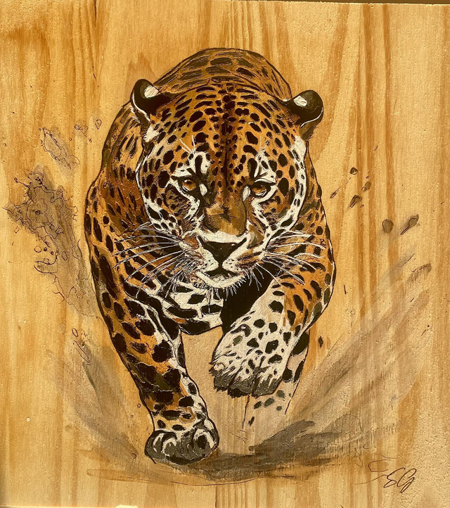 Tableau Jaguar - Élégance Sauvage Artisanal 