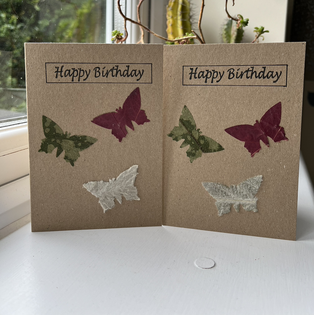Happy Birthday - Butterfly Leaves Card