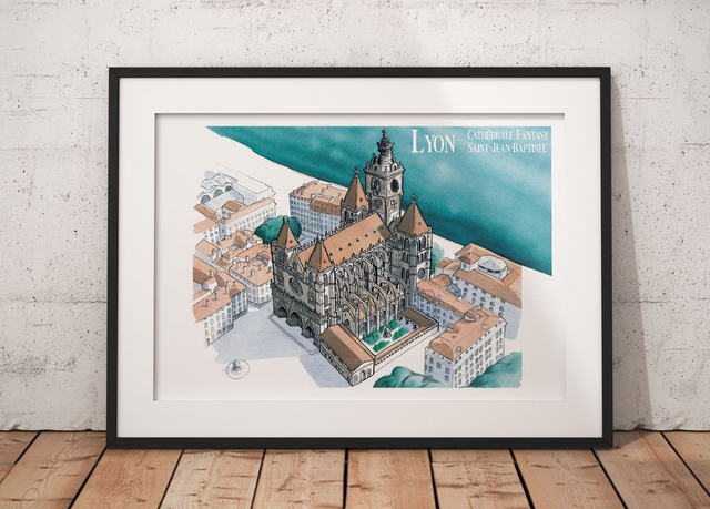 Architecture lyonnaise - La Cathédrale Saint-Jean-Baptiste fantasy