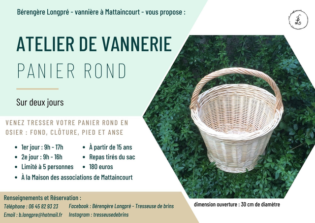 Stage vannerie : panier rond (2 jours)