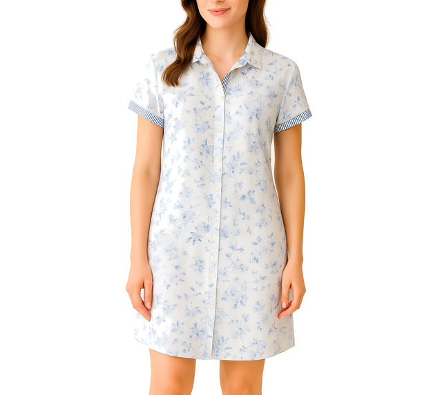 Chemise de nuit boutonnée, légèreté & élégance d'été