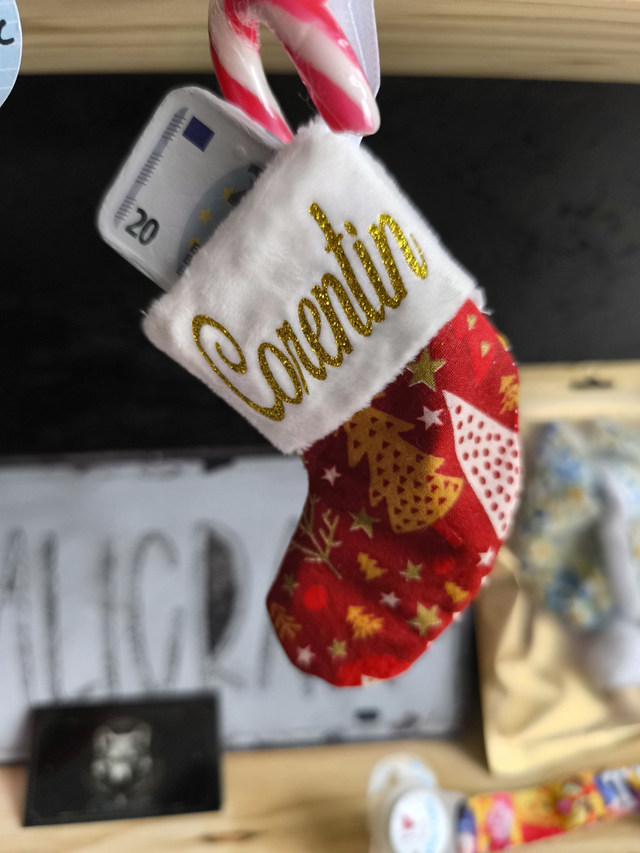 Mini Chausette Noël rouge bordeau