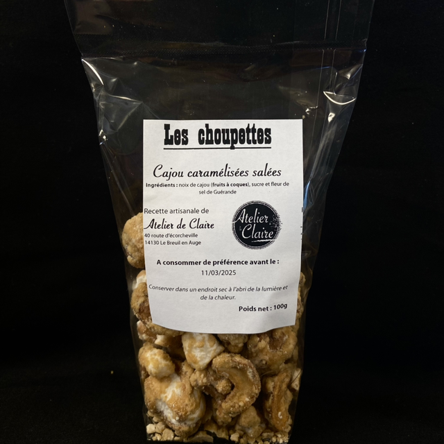 les choupettes - cajou salées (sachet 100g)