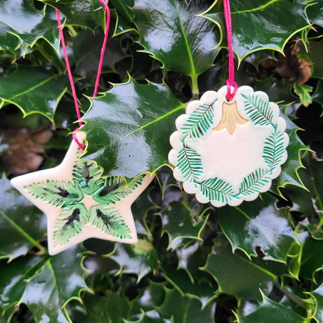 Festive Fir Duo - Wreath &amp; Star Decoration