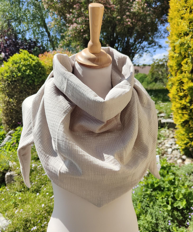 Chèche légère lurex beige